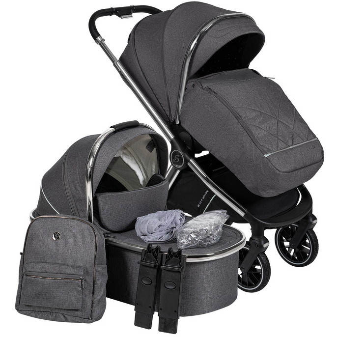 Детская коляска Sevillababy Tinum 2 в 1 Dk.Grey/темно-серый