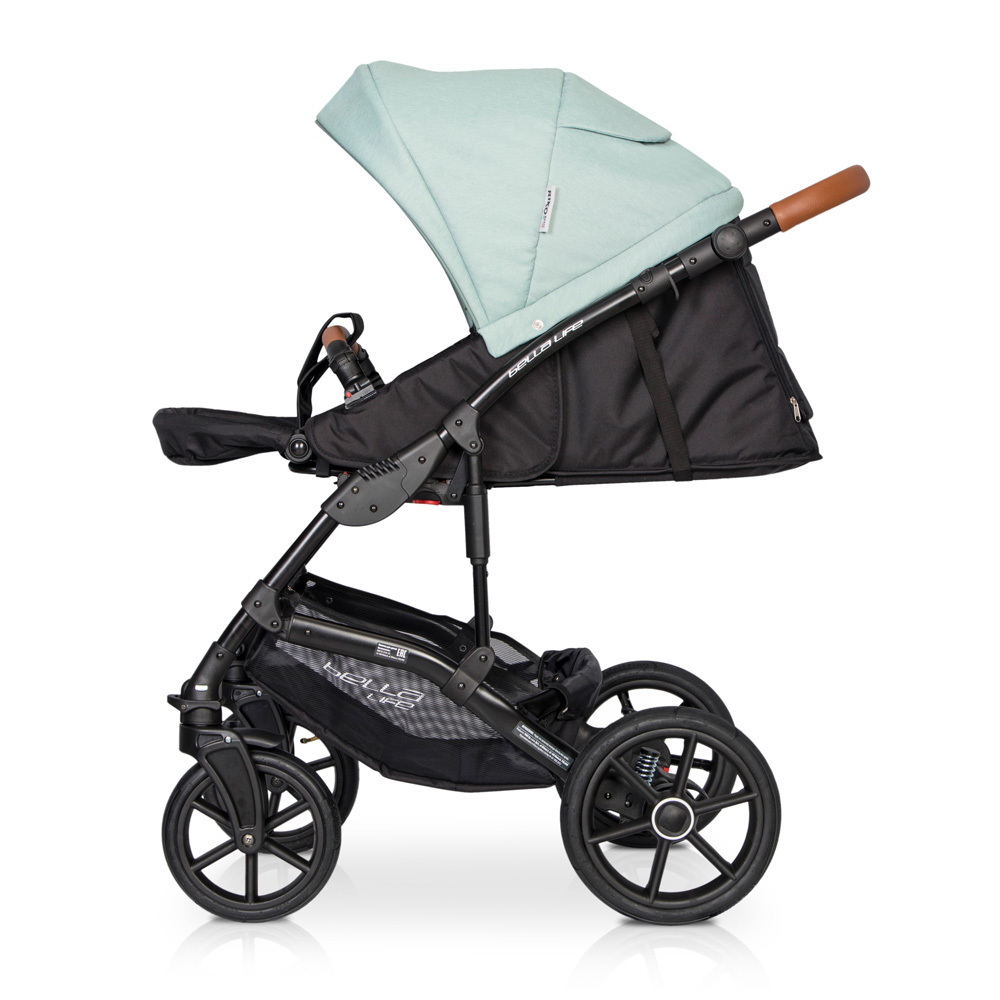 Коляска 3 в 1 Riko Basic Bella Life 02 Basil зеленый