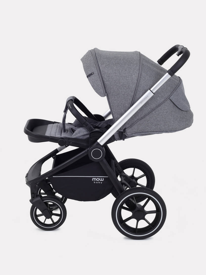 Коляска 2 в 1 MOWBaby ZOOM PU RA086 Silver Grey