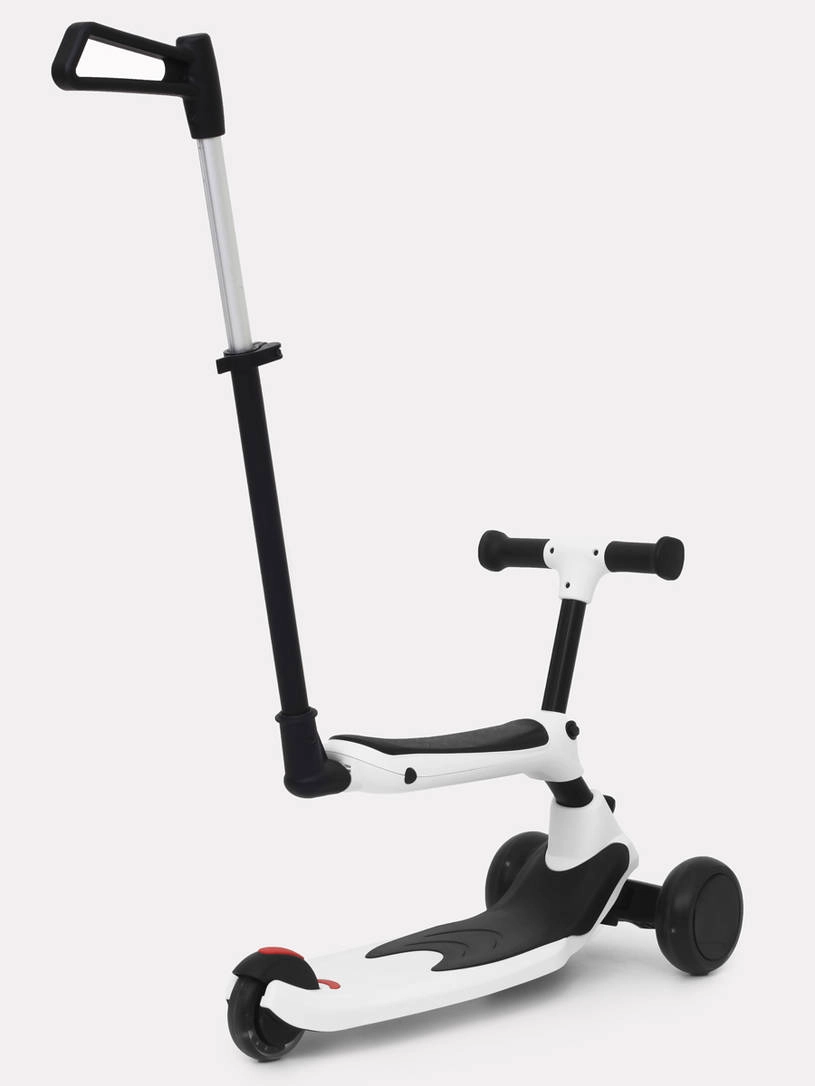 Беговел-самокат Rant Rider Plus со светящимися колесами белый