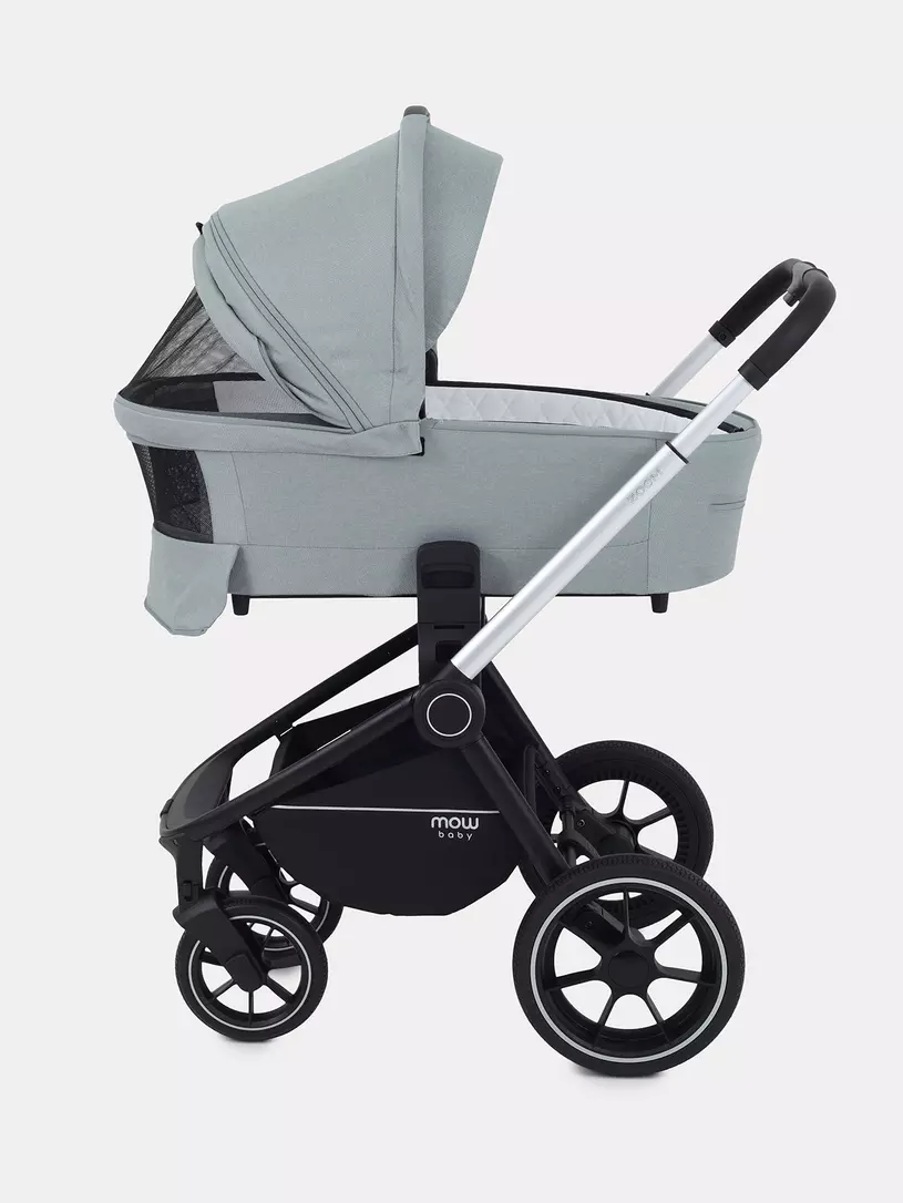 Коляска 3 в 1 Mowbaby Zoom PU silver green tea