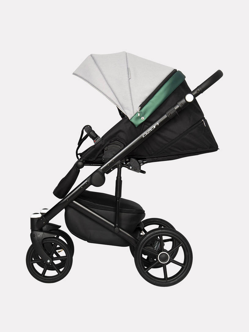 Коляска 2 в 1 Riko Basic Ozon Shine Prestige 05 серо-зеленый