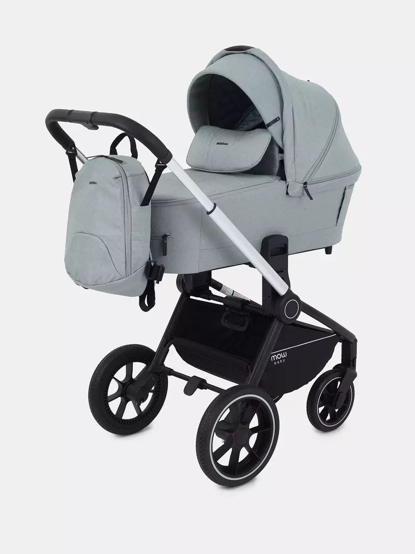 Коляска 3 в 1 Mowbaby Zoom PU silver green tea