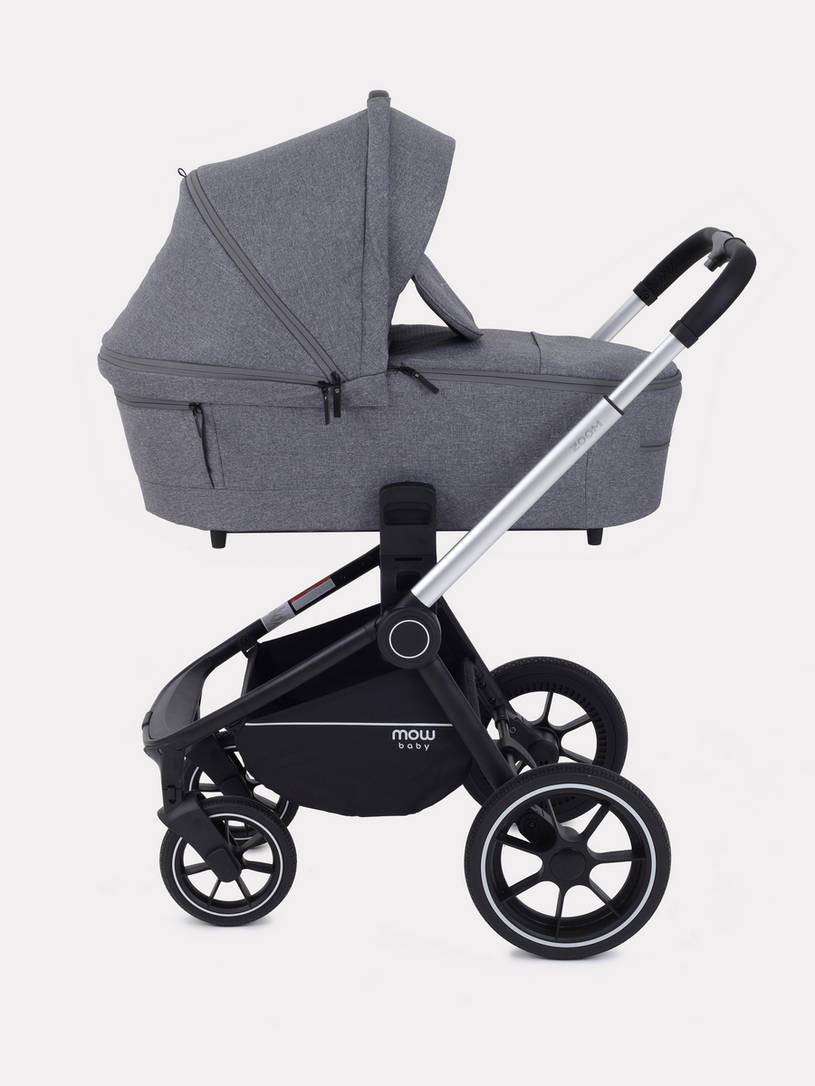 Коляска 2 в 1 MOWBaby ZOOM PU RA086 Silver Grey