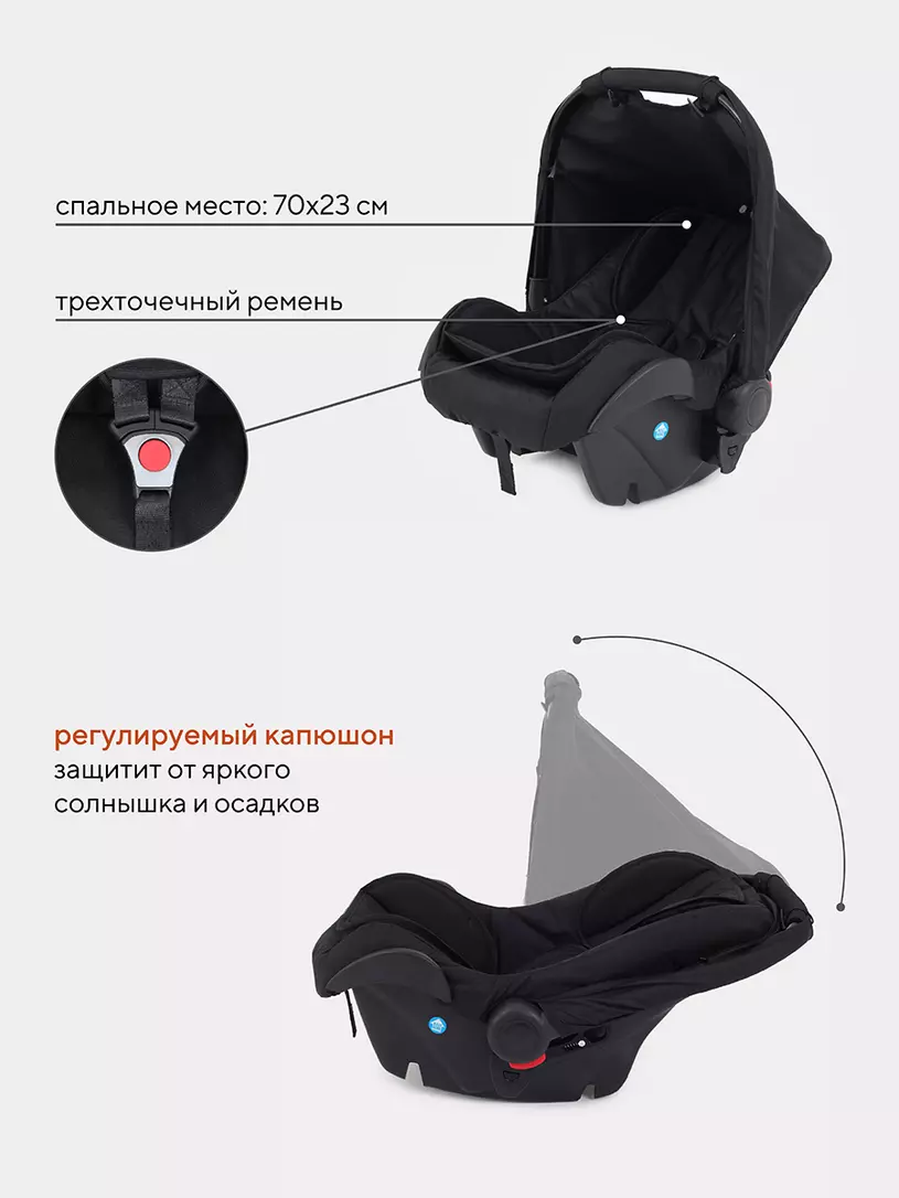 Коляска 3 в 1 Rant Siena 2024 02 темно-серый - светло-серый