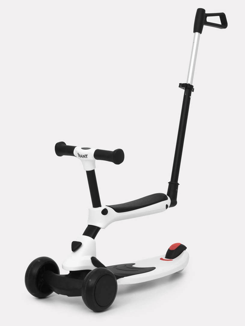 Беговел-самокат Rant Rider Plus со светящимися колесами белый