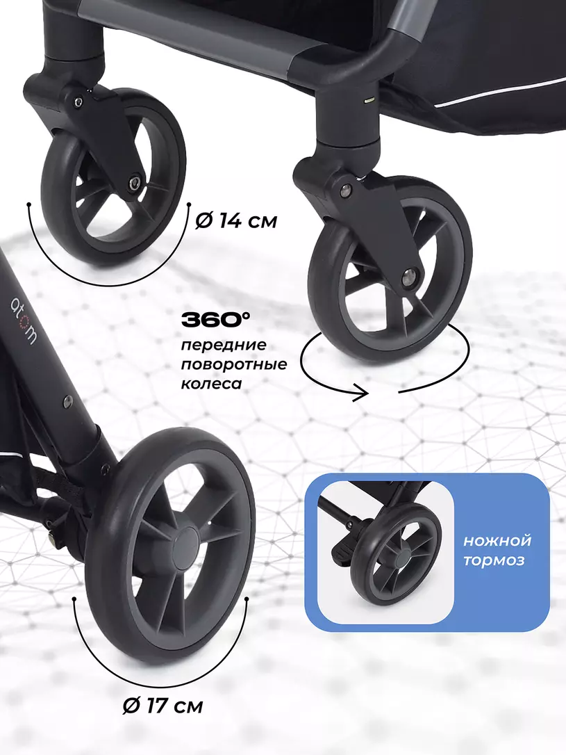 Коляска прогулочная Mowbaby Atom Cherry