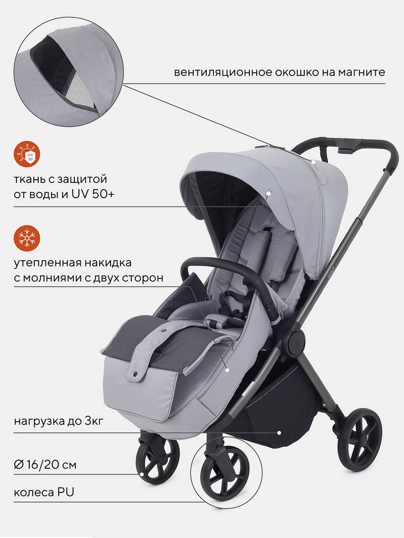 Коляска прогулочная Rant Golf Classic grey