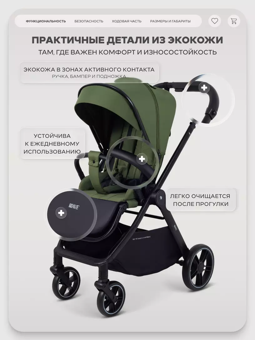Коляска прогулочная Rant Basic Wave Green