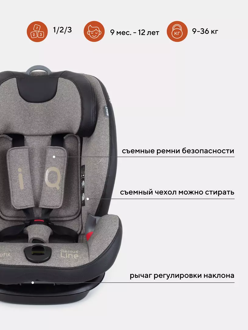 Автокресло Rant IQ isofix 1/2/3 (9-36 кг) Beige