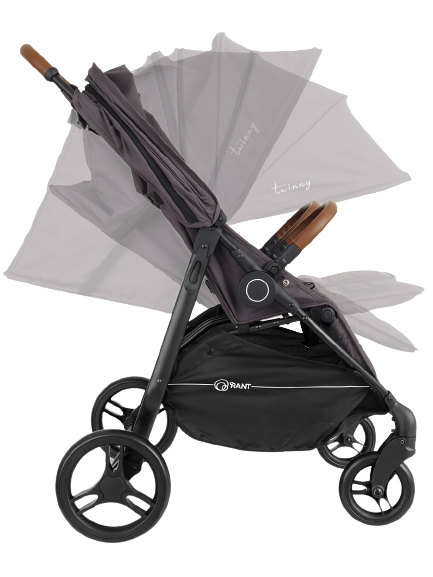 Коляска прогулочная для двойни Rant Twinny RA151 Moon grey. Цвет: Темно-серый