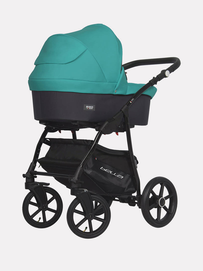 Коляска 3 в 1 Riko Basic Bella 03 серый-малахит
