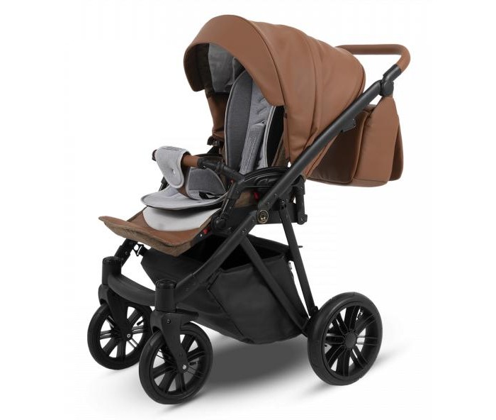 Коляска Camarelo Zeo 2 в 1 экокожа коньячный