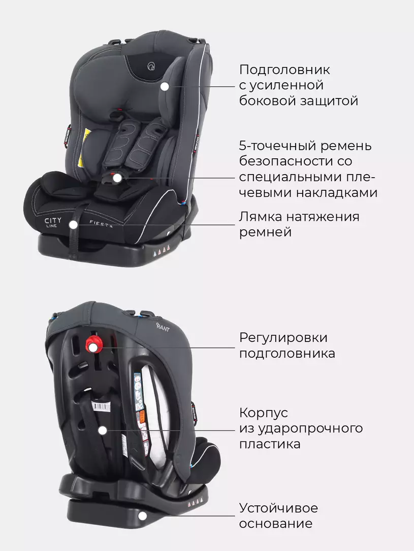 Автокресло Rant Fiesta City line 0/1/2 (0-25 кг) techno