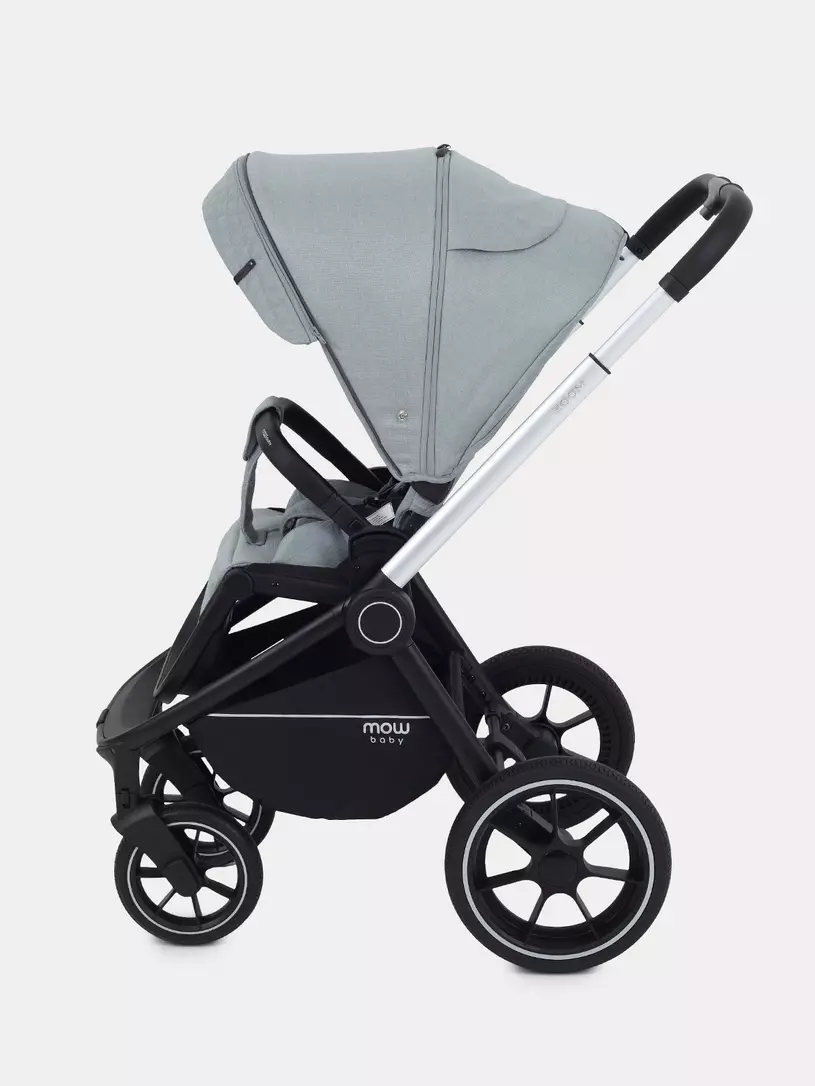 Коляска 3 в 1 Mowbaby Zoom PU silver green tea