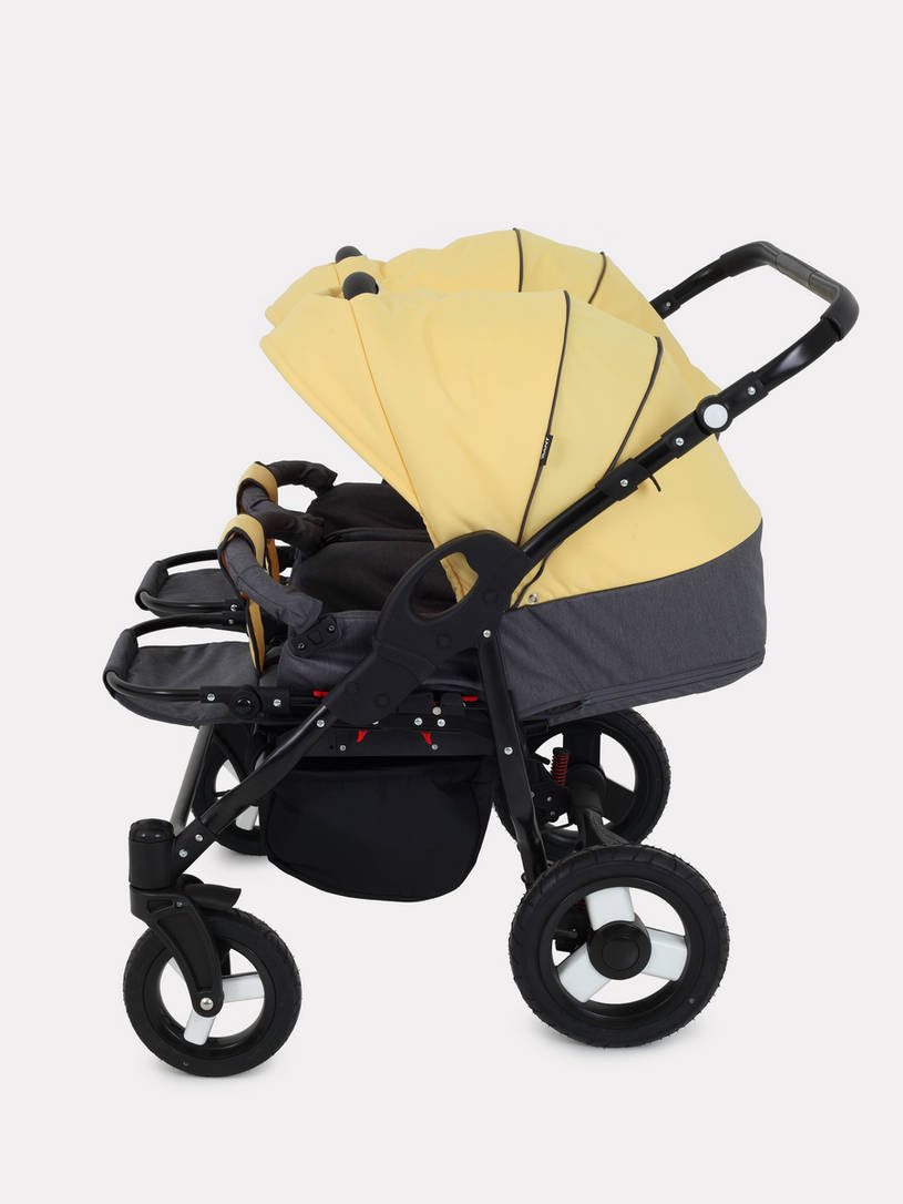 Коляска для двойни 2 в 1 Rant Dream Duo 07 серый-желтый