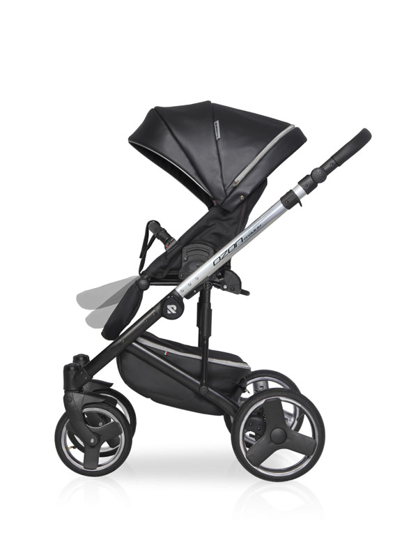 Коляска 2 в 1 Riko Basic Ozon Premium 32 чёрный-серебристый