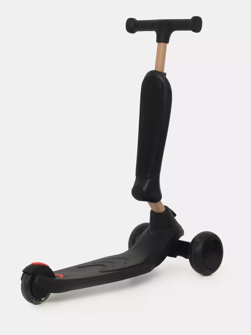 Беговел-самокат Rant Rider со светящимися колесами черный