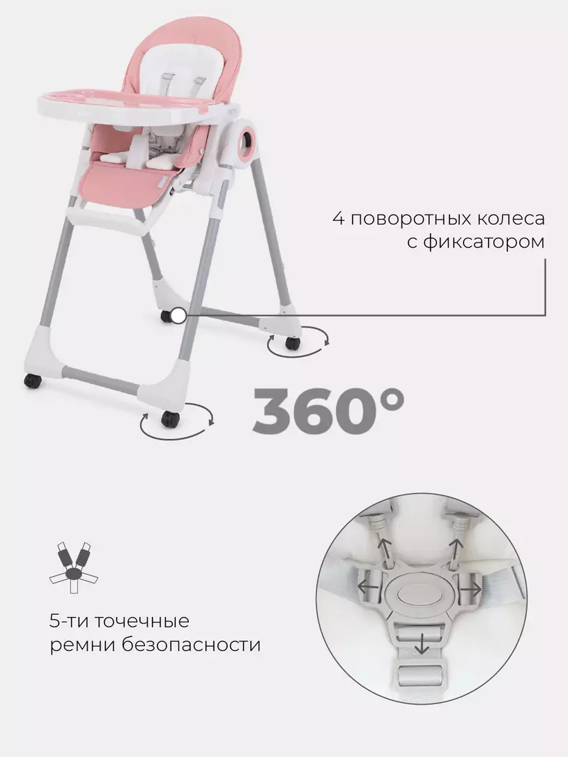 Стульчик для кормления Rant Vita Cloud Pink