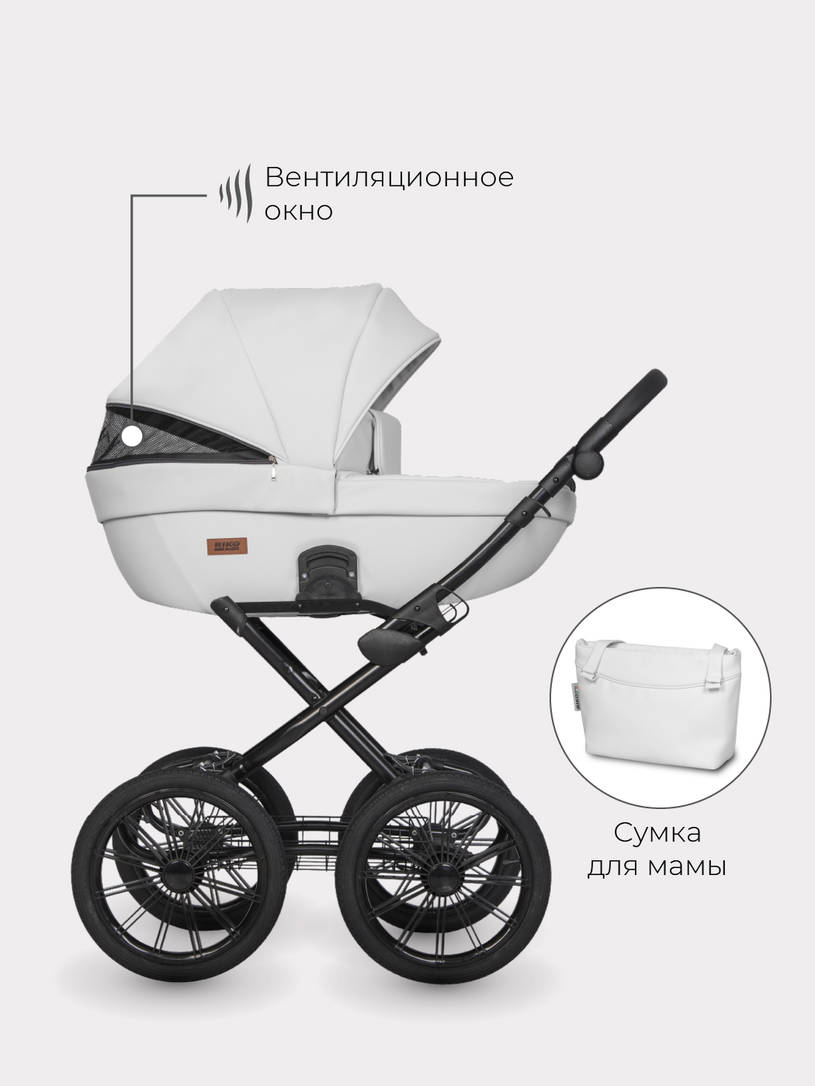 Коляска 2 в 1 Riko Basic Aicon Ecco Prestige 02 белый