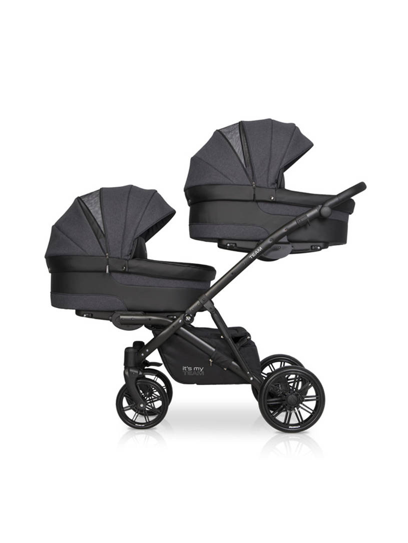 Коляска для двойни 2 в 1 Riko Team 2020 темно-серый