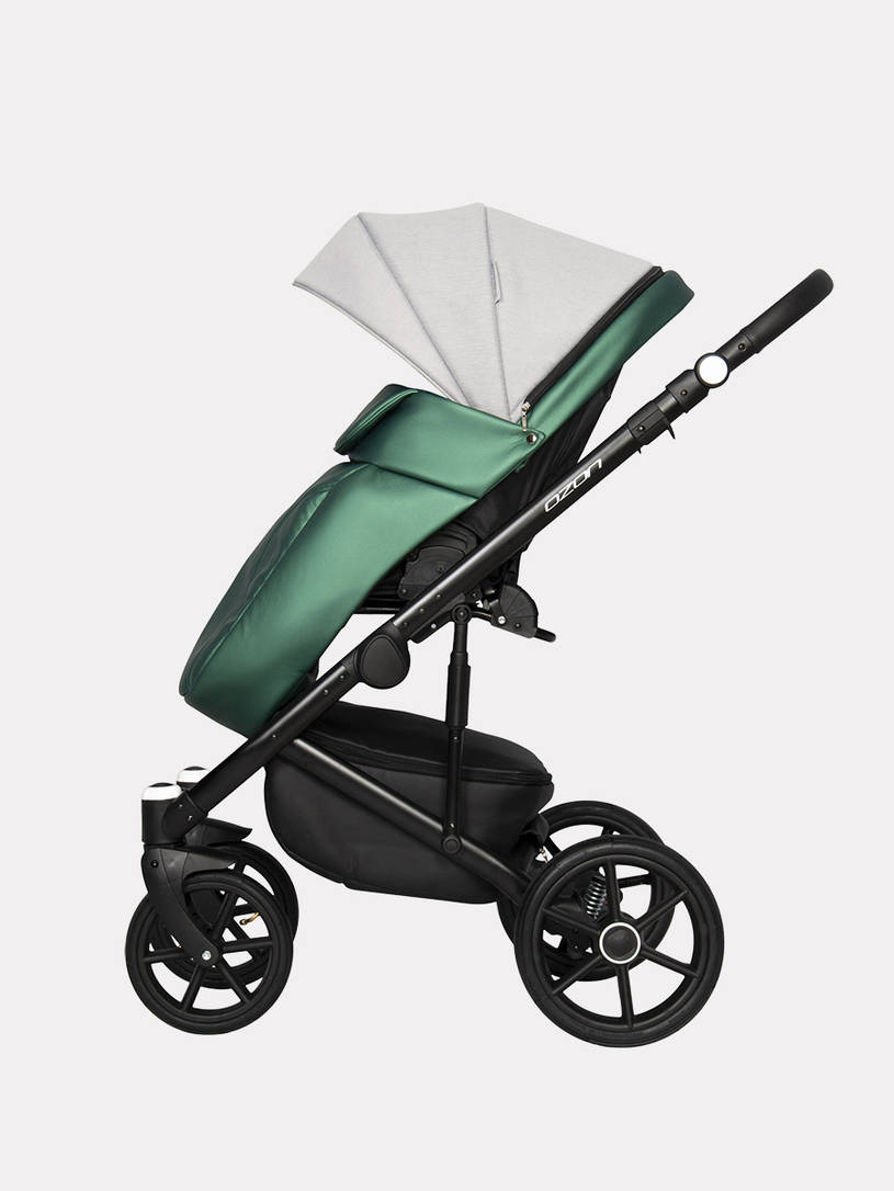 Коляска 2 в 1 Riko Basic Ozon Shine Prestige 05 серо-зеленый