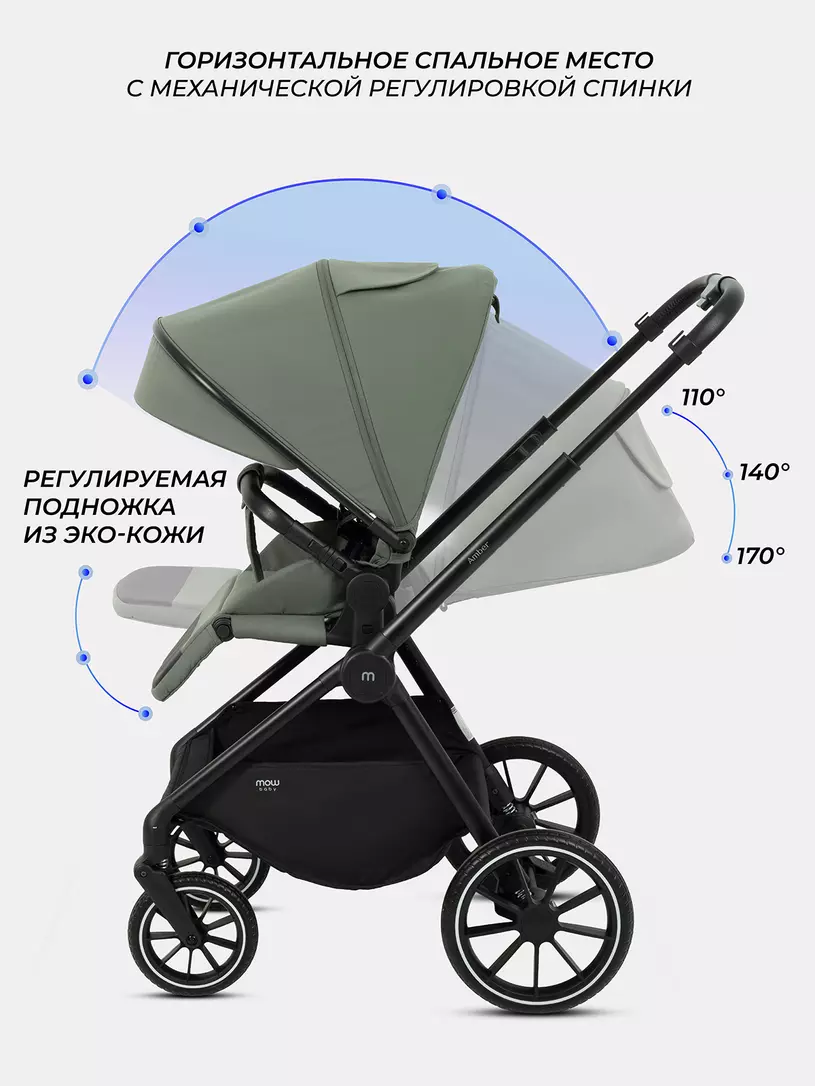 Коляска 3 в 1 Mowbaby Amber Olive