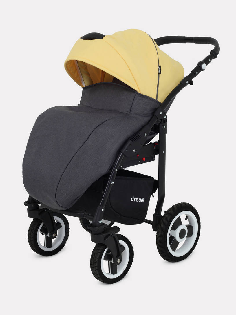 Коляска 2 в 1 Rant Dream 07 серый-желтый