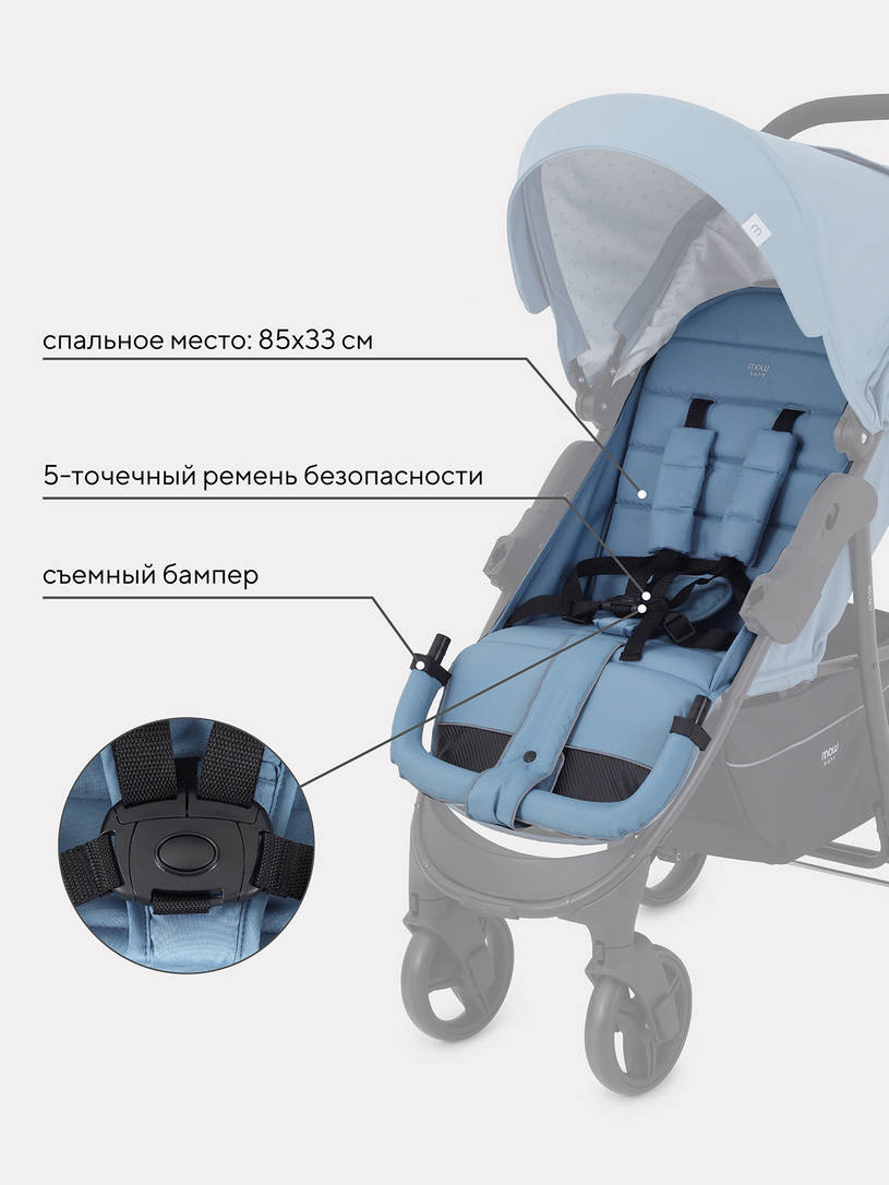 Коляска прогулочная Mowbaby Cross 2024 blue