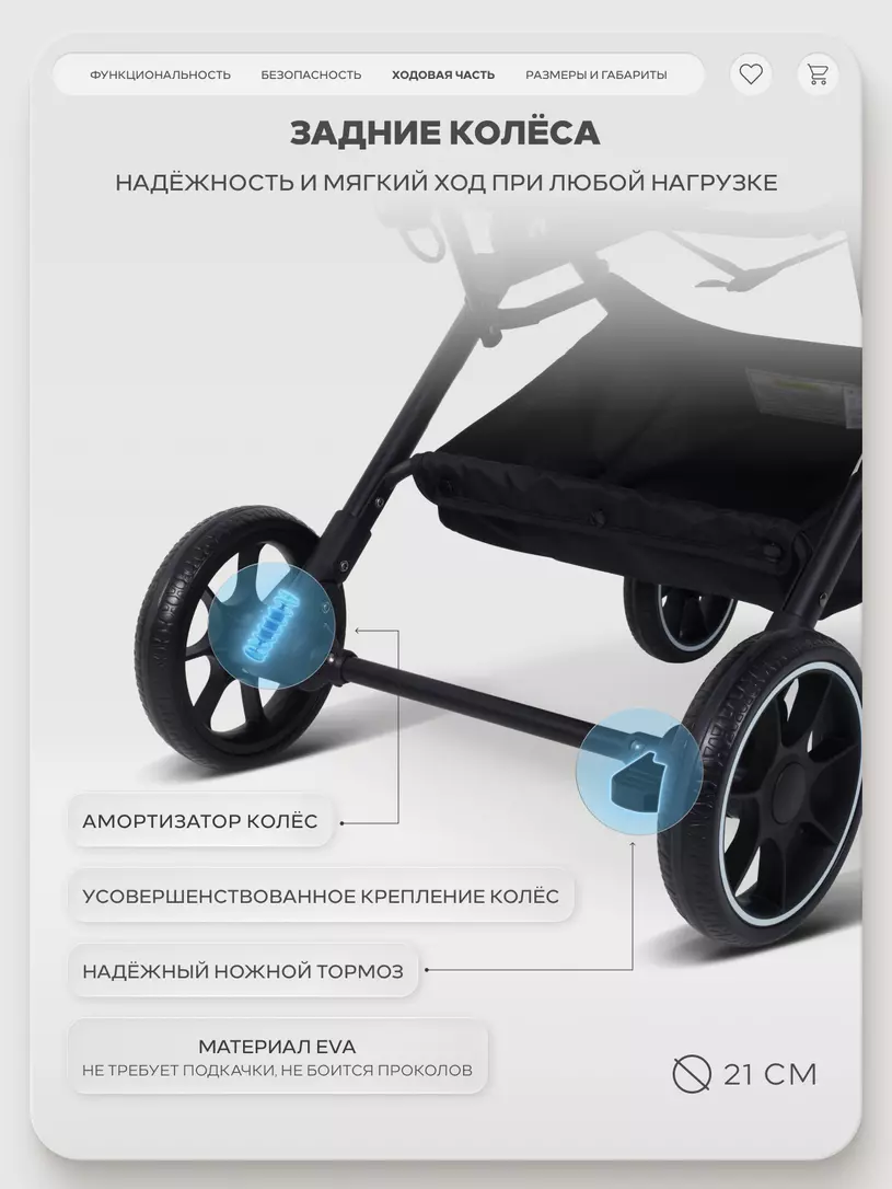 Коляска прогулочная Mowbaby Airy plus Black