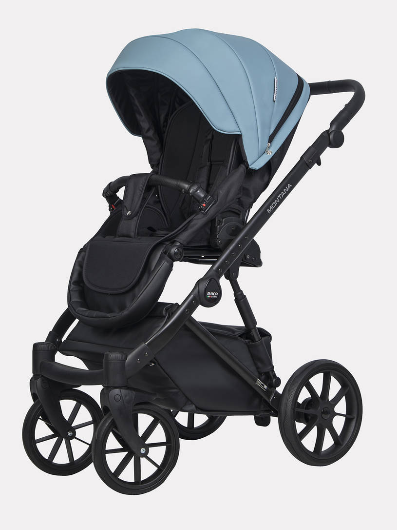 Коляска 2 в 1 Riko Basic Montana Ecco 16 blue, голубой