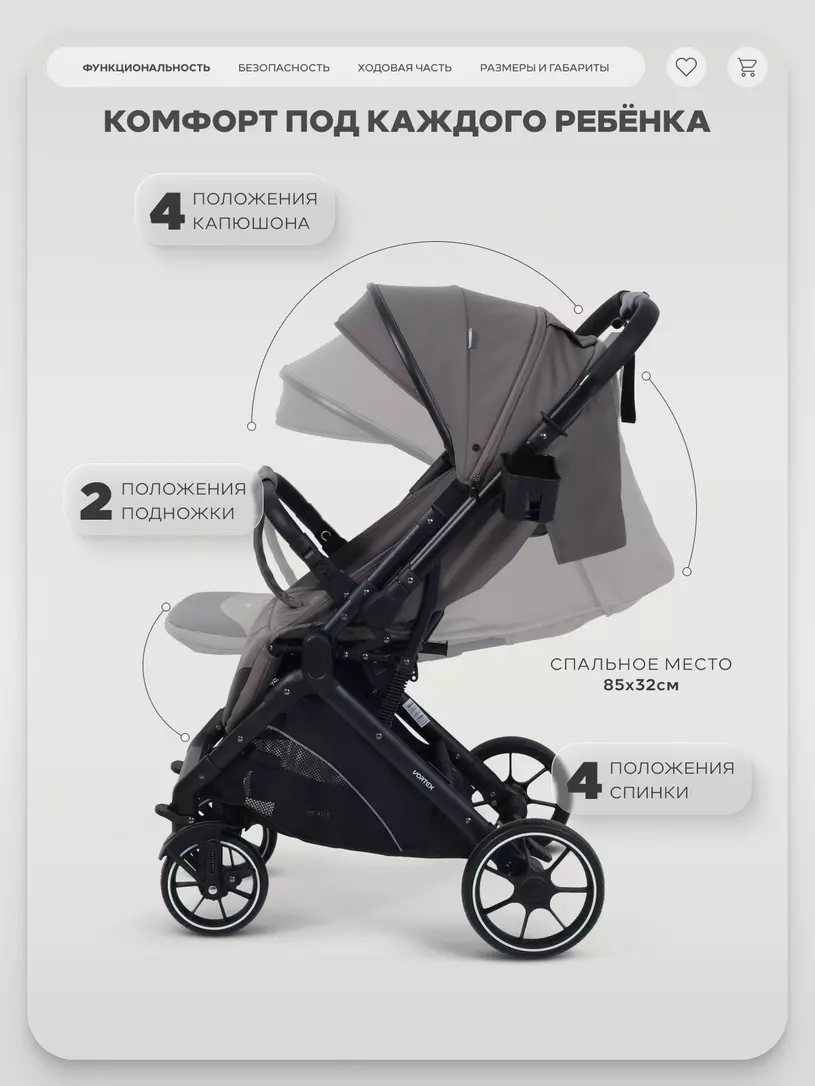 Коляска прогулочная Rant Basic Vortex Chocolate