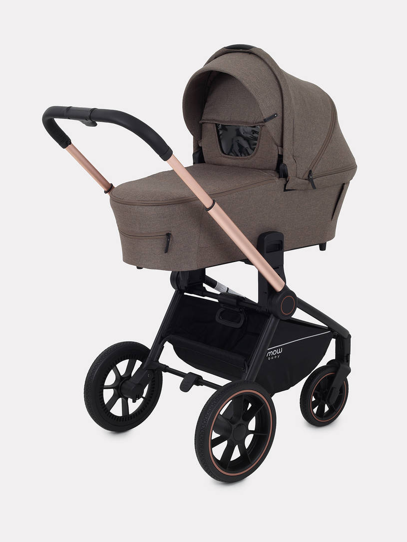 Коляска 2 в 1 Mowbaby Zoom PU gold cacao brown