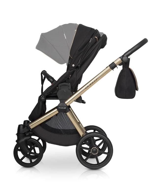 Коляска 2 в 1 Riko Qubus 05 черно-золотой