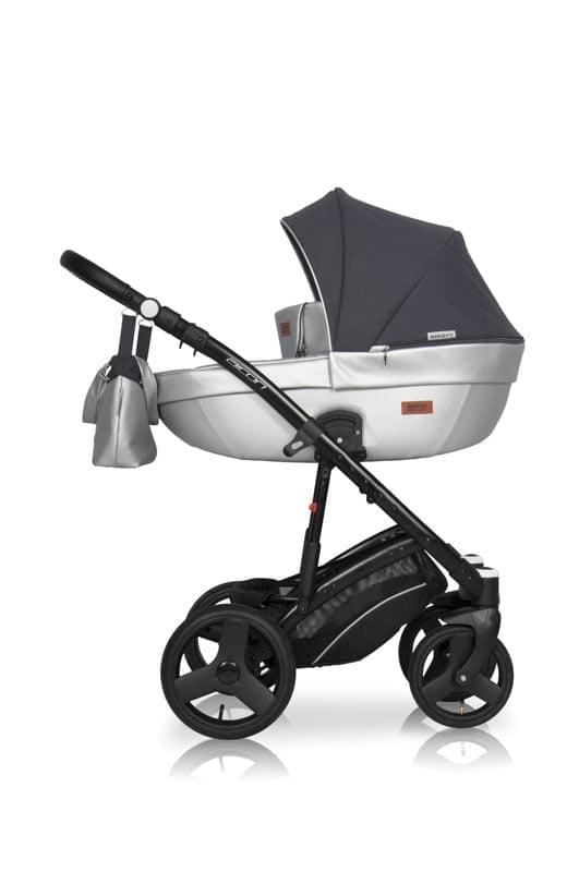 Коляска 2 в 1 Riko Basic Aicon 08 черно-серебряный