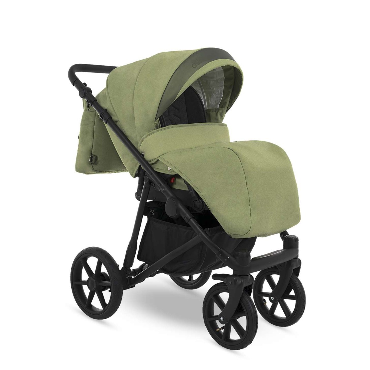 Коляска 2 в 1 Camarelo Ollio, Салатовый меланж / Салатовая эко-кожа (05)