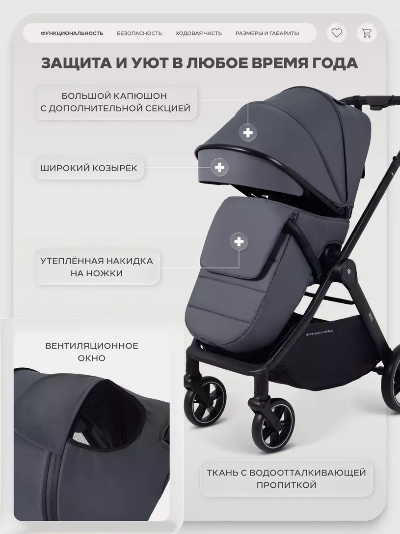 Коляска прогулочная Rant Basic Wave Graphite