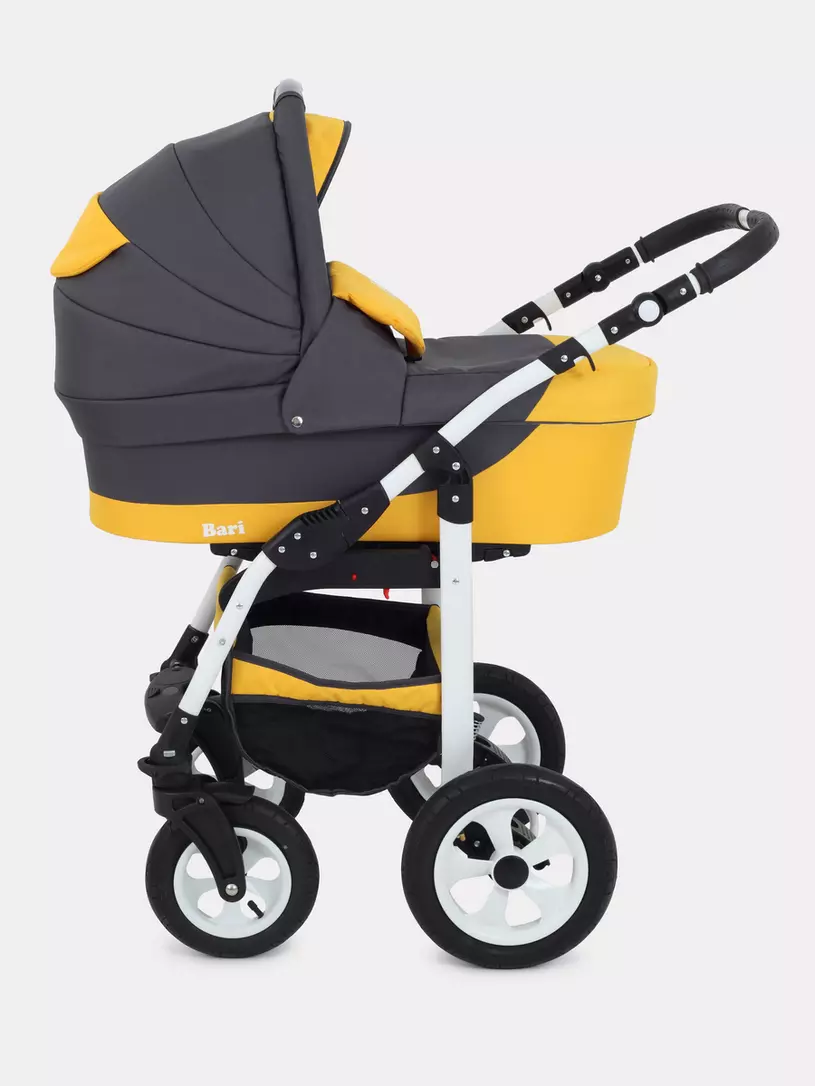 Коляска 2 в 1 Bart-Plast Bari 05 серо-желтый