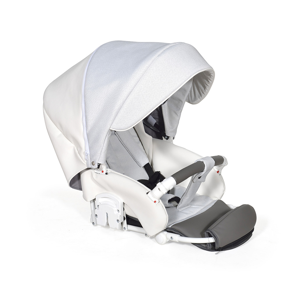 Коляска 2 в 1 Indigo PORTO - Po 07 (белая кожа+белый узор)