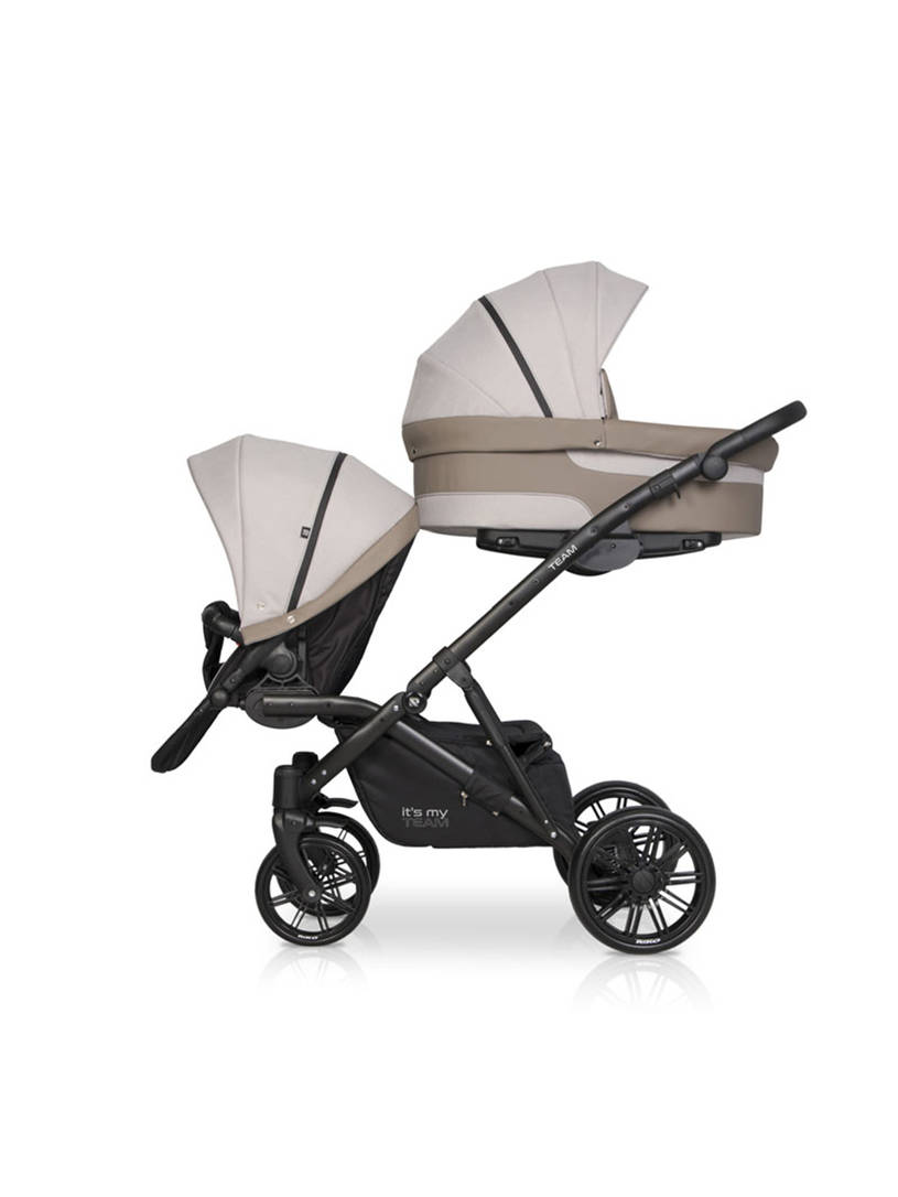 Коляска для двойни 2 в 1 Riko Team 2020 бежевый