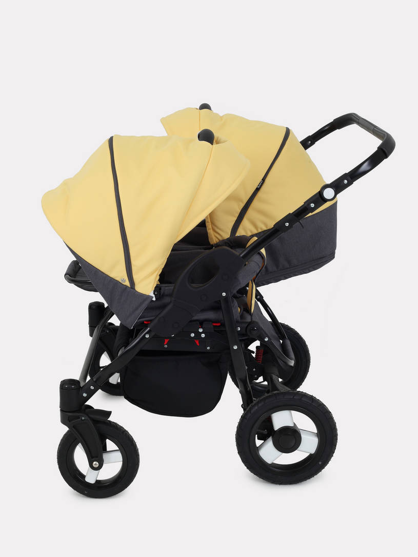 Коляска для двойни 2 в 1 Rant Dream Duo 07 серый-желтый