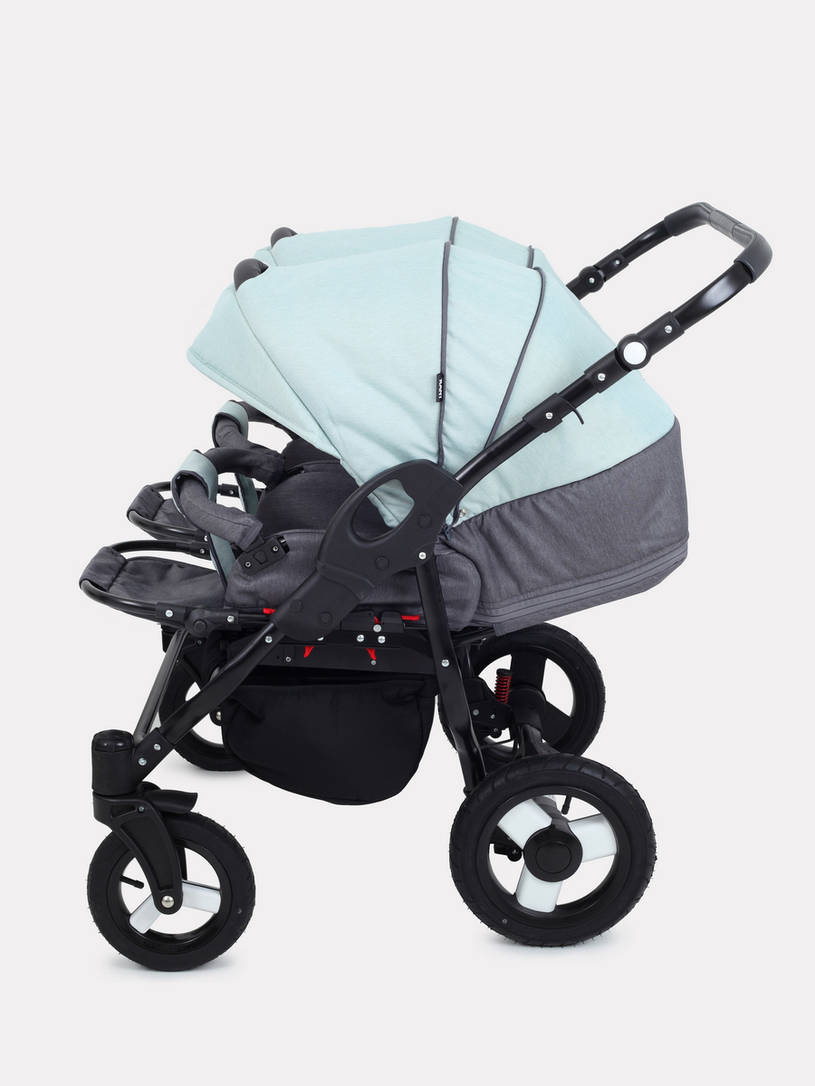 Коляска для двойни 2 в 1 Rant Dream Duo 04 серый-мятный