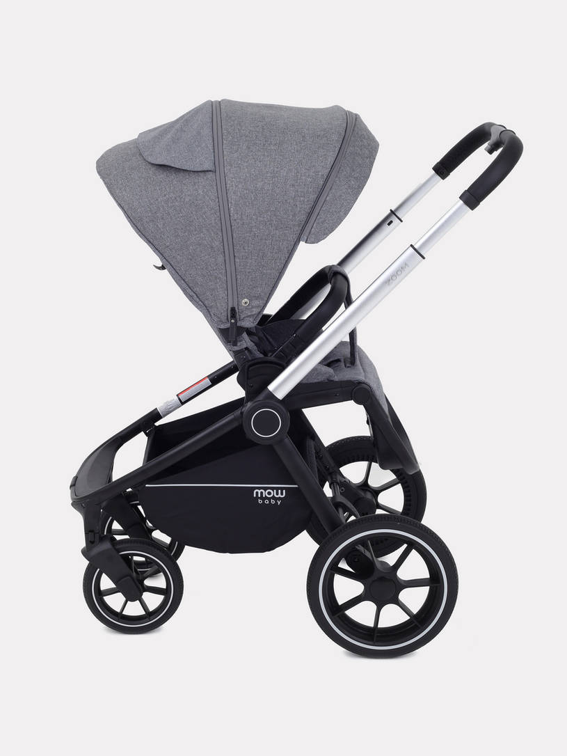 Коляска 2 в 1 MOWBaby ZOOM PU RA086 Silver Grey