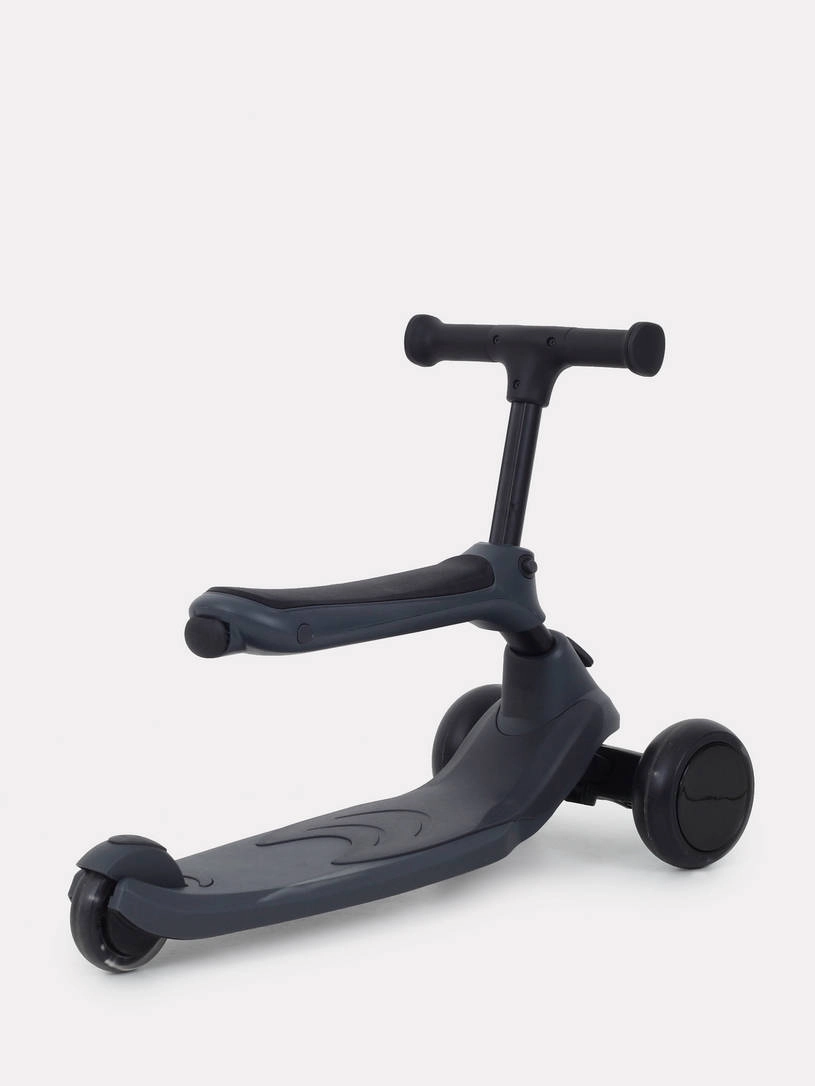 Беговел-самокат Rant Rider Plus со светящимися колесами серый