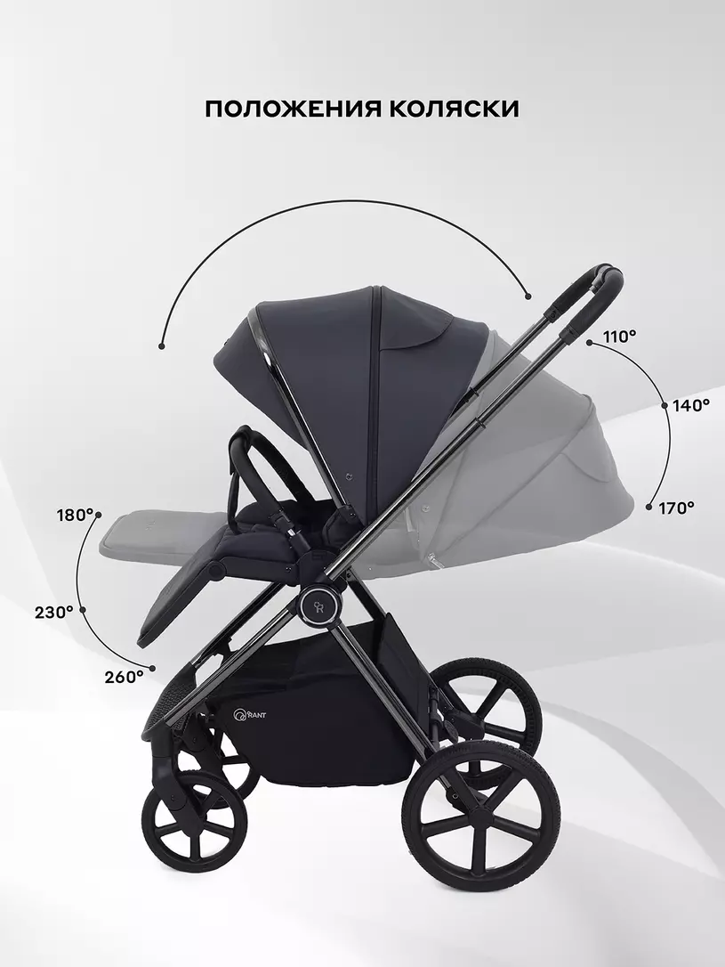 Коляска 2 в 1 Rant Teo Black Chrome Graphite