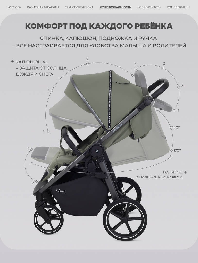 Коляска прогулочная Rant Caspia Soft Olive