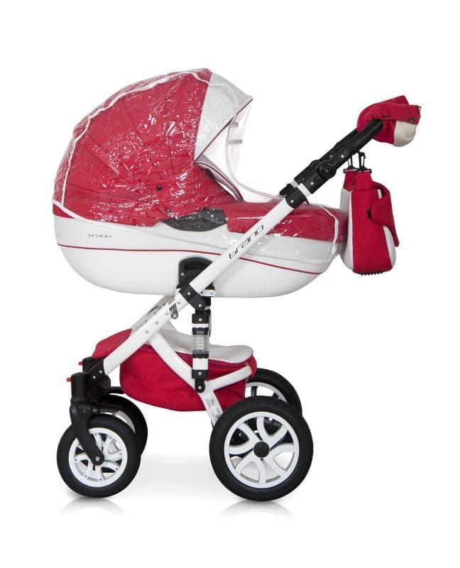 Коляска 2 в 1 Riko Bruno Ecco 20 бело-красный
