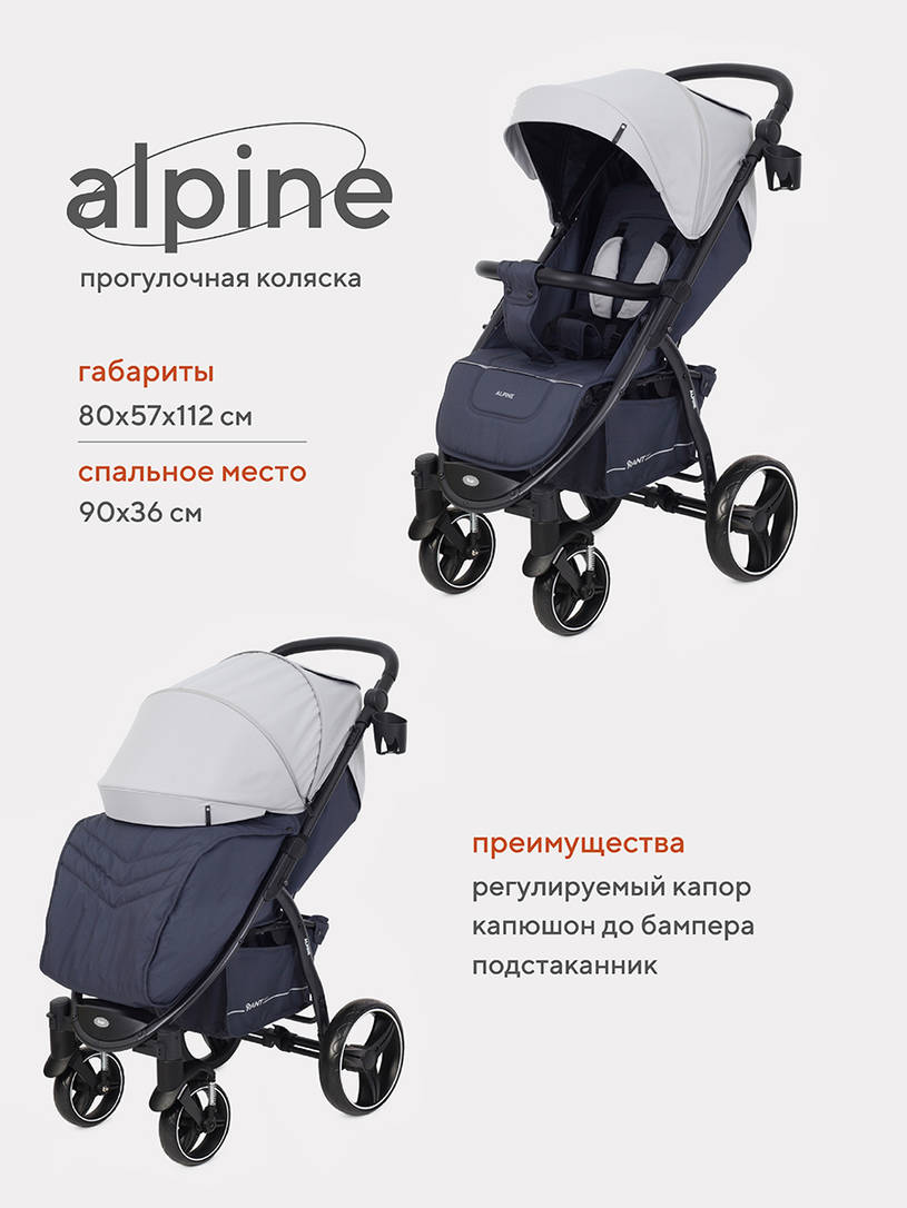 Коляска прогулочная Rant Basic Alpine Eva Grey