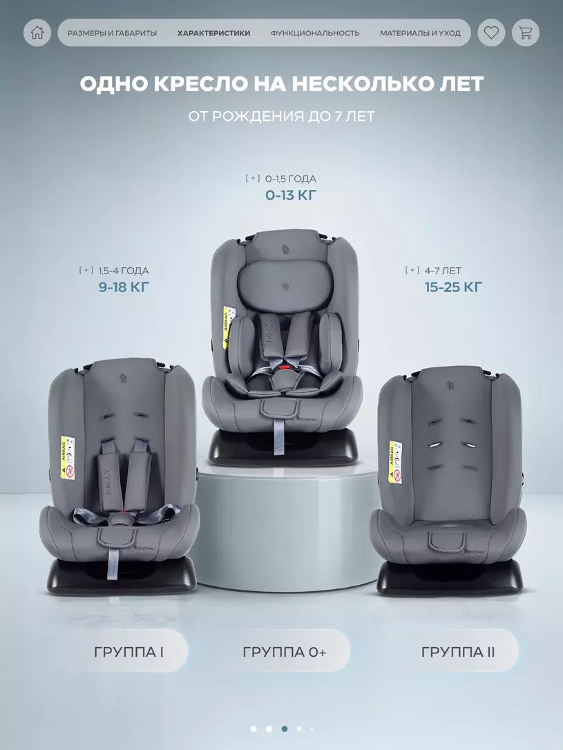 Автокресло Rant Basic Rally Next группа 0+/1/2 (0-25 кг) Grey