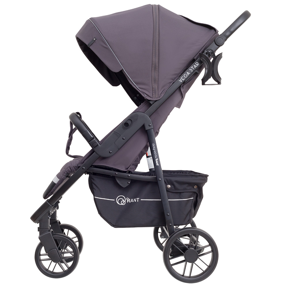 Коляска прогулочная Rant Vega Star Moon Grey. Цвет: Темно-серый